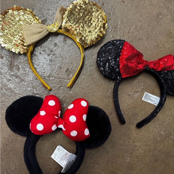 Disney Gold, Red, and Black Sequin Minnie Mouse Ears - Picture 1 of 1